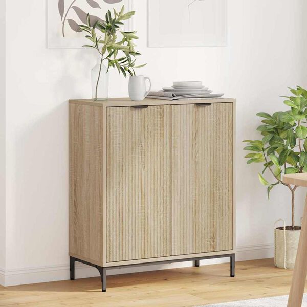 vidaXL Credenza Rovere Sonoma 69,5 x 33 x 82 cm Legno multistrato