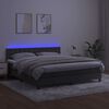 vidaXL Letto a Molle con Materasso e LED Grigio Scuro 180x200 cm