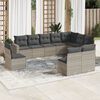vidaXL Set Divano Giardino 10 pz con Cuscini Grigio Chiaro Polyrattan