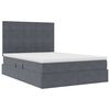 vidaXL Letto con contenitore e LED Grigio scuro 140 x 190 cm Velluto