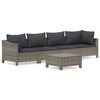 vidaXL Set Divani da Giardino 5 pz con Cuscini in Polyrattan Grigio