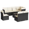 vidaXL Set Divani da Giardino 9 pz con Cuscini Nero in Polyrattan