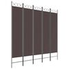 vidaXL Divisorio a 5 Pannelli Marrone 200x200 cm in Tessuto