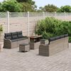 vidaXL Set Divano da Giardino con cuscino 10 pcs Grigio polyrattan