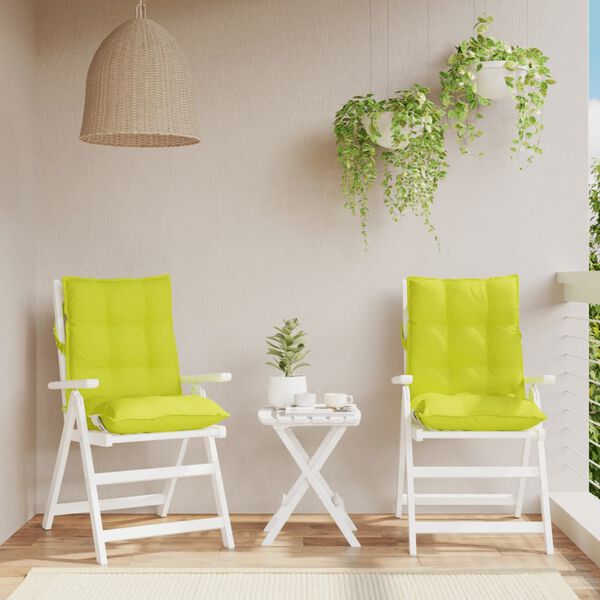 vidaXL Cuscini Sedia Schienale Basso 2 pz Verde Chiaro Tessuto Oxford