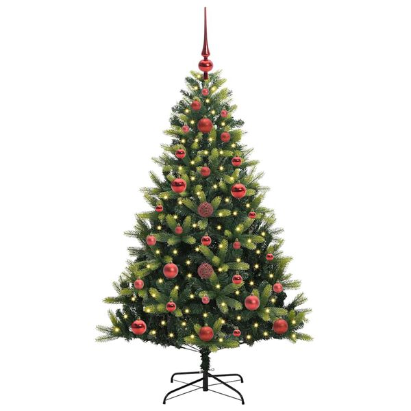 vidaXL Albero di Natale Artificiale Pieghevole 150 LED Verde 120 cm