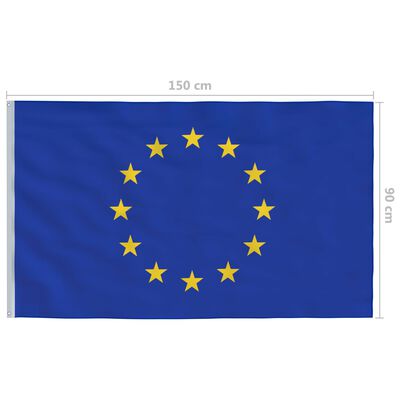 vidaXL Bandiera dell'Europa con Pennone in Alluminio 6 m