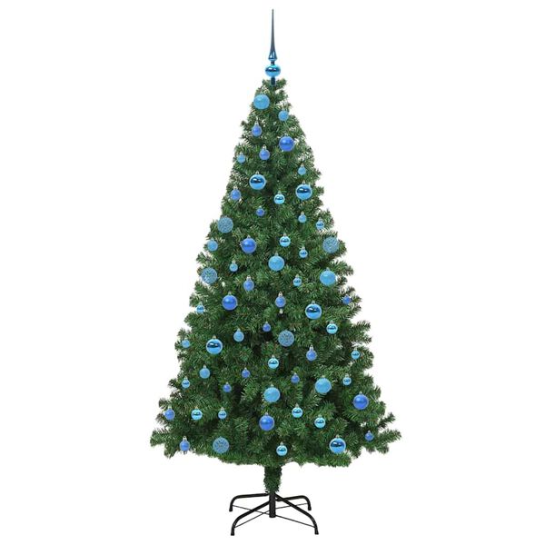 vidaXL Albero di Natale artificiale preilluminato rovesciato con set di palline