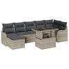 vidaXL Set Divano da Giardino 8 pz Grigio chiaro Poly Rattan