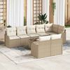 vidaXL Set Divano da Giardino 9 pcs Beige polyrattan