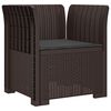 vidaXL Poltrona a 1 Posto con Cuscino Aspetto Rattan PP Marrone