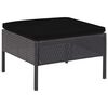 vidaXL Set Divani da Giardino 5 pz con Cuscini in Polyrattan Nero