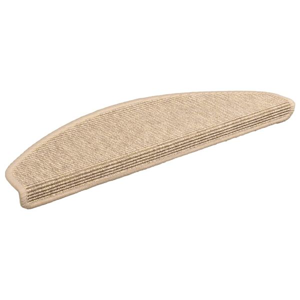 vidaXL Tappetini per scale 15 pz 65x21x4 cm Beige chiaro Semicircolari Grandi