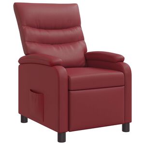 vidaXL Poltrona reclinabile Rosso Vino Similpelle