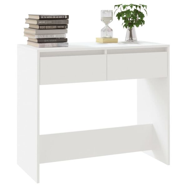 vidaXL Tavolo Consolle Bianco 89x41x76,5 cm in Acciaio