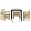 vidaXL Set da Pranzo per Giardino 5 pcs Beige polyrattan