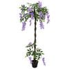 vidaXL Albero di Fiori di Fagiolo Artificiale Viola 80 x 18 x 160 cm