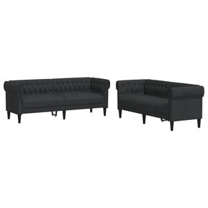 vidaXL Set di Divani 2 pz Nero in Tessuto
