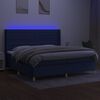 vidaXL Letto a Molle Materasso e LED Blu 200x200cm in Tessuto