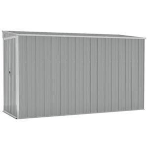 vidaXL Capanno Giardino a Parete Grigio 118x288x178 cm Acciaio Zincato