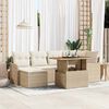 vidaXL Set Divano da Giardino 7 pcs Beige Poly Rattan