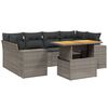 vidaXL Set Divani da Giardino 7 pz con Cuscini Grigio in Polyrattan