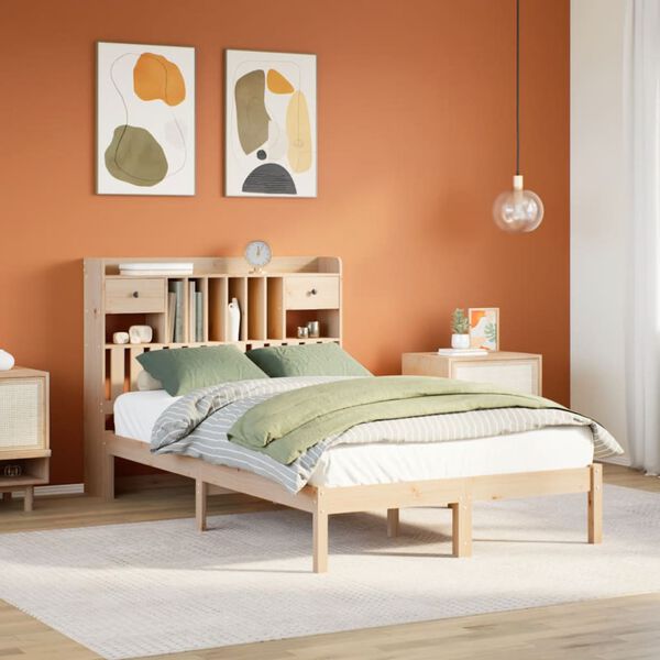 vidaXL Letto Libreria senza Materasso 135x190 cm in Legno di Pino