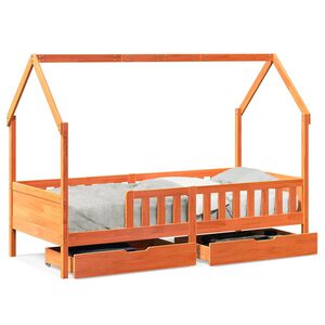 vidaXL Giroletto per Bambini con Cassetti 90x190cm Legno Massello Pino