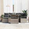 vidaXL Set Divano da Giardino 7 pcs Grigio Poly Rattan