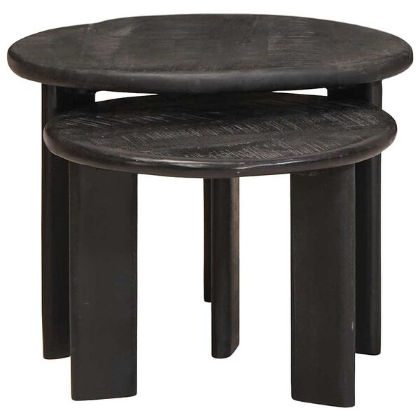 vidaXL Tavoli da annidamento 2 pcs Bianco Legno di mango massello