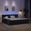 vidaXL Letto con contenitore e LED con led Nero 200 x 200 cm Tessuto