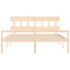 vidaXL Letto per Anziani con Testiera 200x200 cm in Legno Massello