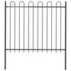 vidaXL Recinzione da Giardino BOXTEL con Parte Superiore ad Anello in Acciaio 170x150 cm Nero