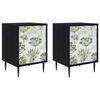vidaXL Armadio da Notte GOTHA 2 pz Rovere Nero 36 x 33 x 51 cm