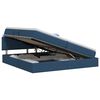 vidaXL Letto con contenitore LED e materasso Blu 200 x 200 cm Tessuto