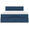 vidaXL Struttura Letto Pouf con Materasso Blu 140x200cm in Tessuto