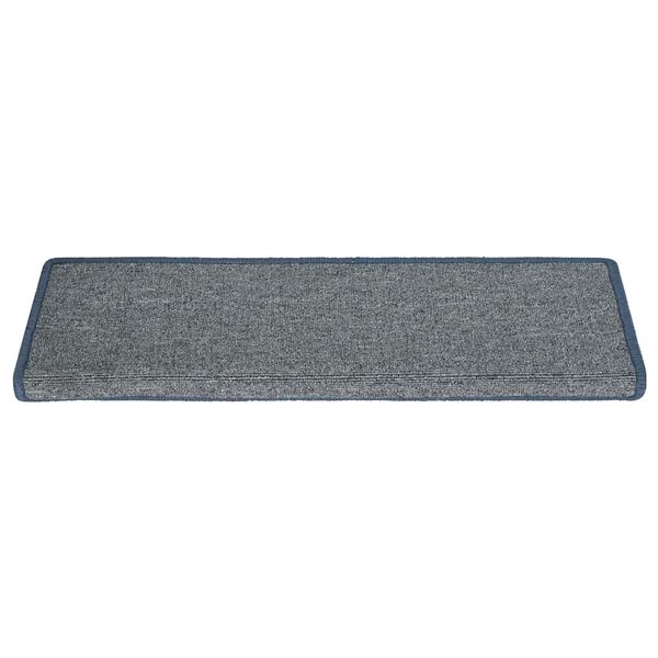 vidaXL Tappetini per scale 30 pz 65x21x4 cm Grigio chiaro e blu con bordo rettangolare