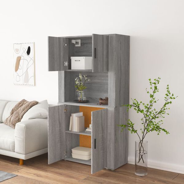 vidaXL Credenza Grigio Sonoma in Legno Multistrato