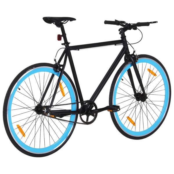 vidaXL Bicicletta a Scatto Fisso Nera e Blu 700c 51 cm
