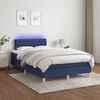 vidaXL Letto a Molle con Materasso e LED Blu 120x190 cm in Tessuto