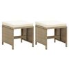 vidaXL Sgabelli da Giardino 2 pz con Cuscini in Polyrattan Beige