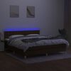 vidaXL Letto a Molle Materasso e LED Marrone Scuro 160x200 cm Tessuto