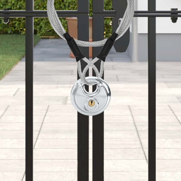 vidaXL Lucchetti Discus con Chiavi Argento Acciaio inossidabile