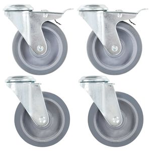 vidaXL Ruote Girevoli con Foro per Bulloni 4 pz 100 mm