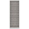 vidaXL Libreria 5 Ripiani Grigio Cemento 60x24x175cm Legno Multistrato