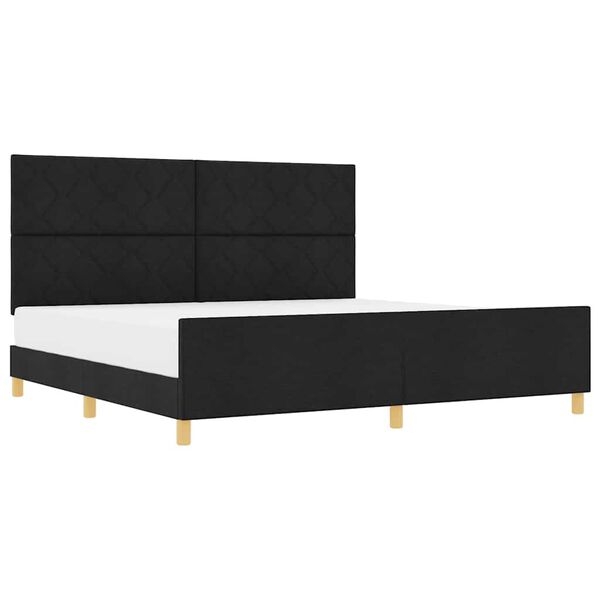 vidaXL Struttura del letto con testiera Nero 200 x 200 cm Tessuto