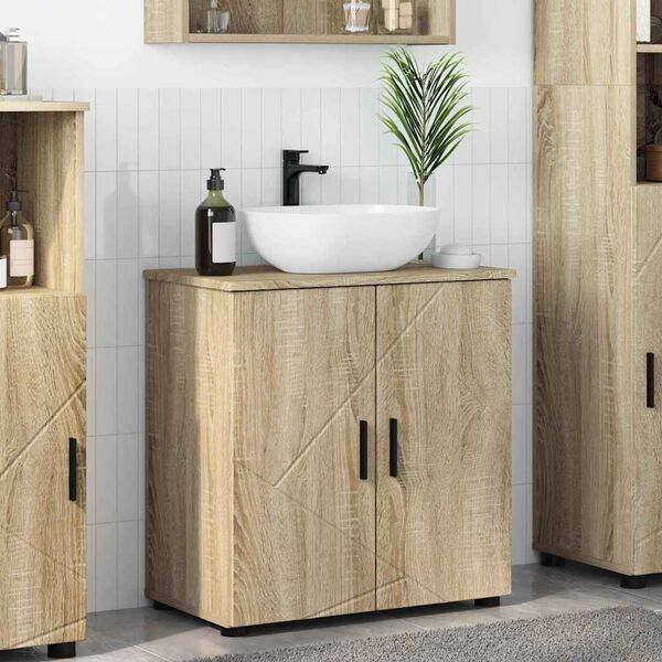 vidaXL Mobile da Bagno con archiviazione Rovere Sonoma 61 x 35 x 64 cm