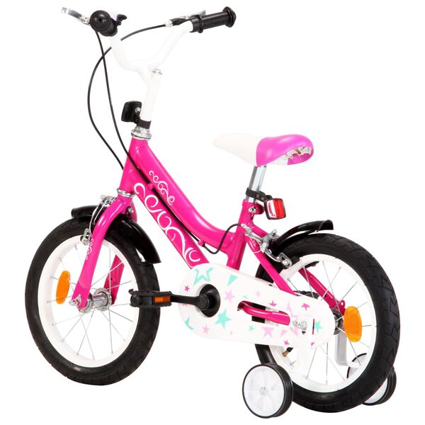 vidaXL Bici per Bambini 14 Pollici Nera e Rosa