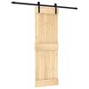 vidaXL Porta scorrevole Naturale e Nero 70 x 210 cm