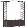 vidaXL Letto Rialzato con Griglia e Tetto Marrone 164 x 40 x 138 cm PP